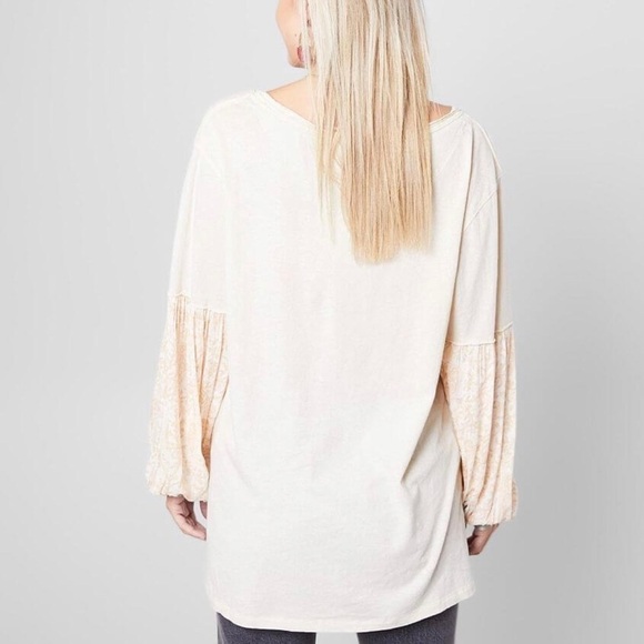 Free People Jade Long Sleeve Women's Contrast Top boho fall spring - Picture 3 of 9